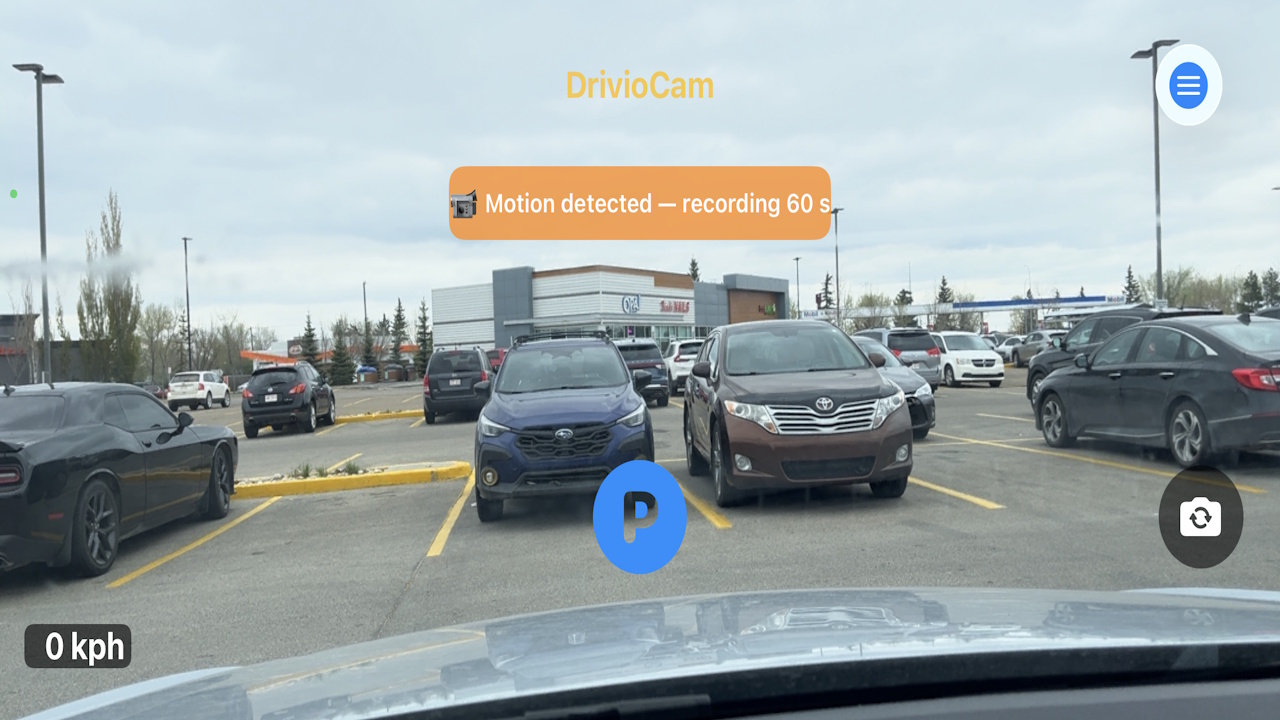 Parking mode screen
